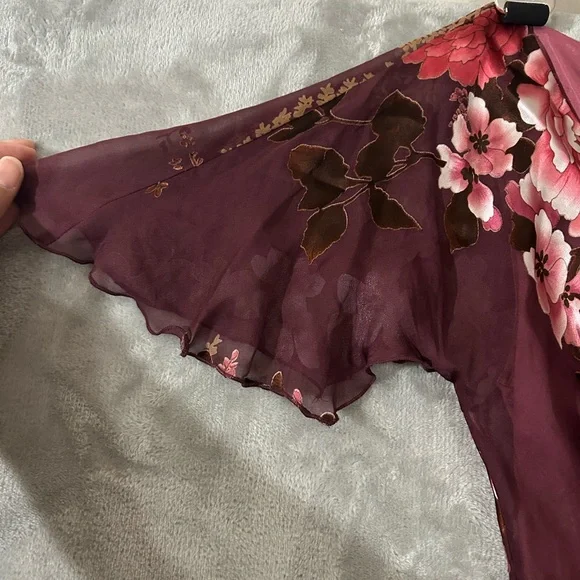 Monsoon y2k baby doll bust line silk floral maxi dress - Picture 2 of 16